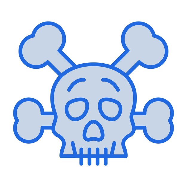 Ilustración en tono azul del cráneo