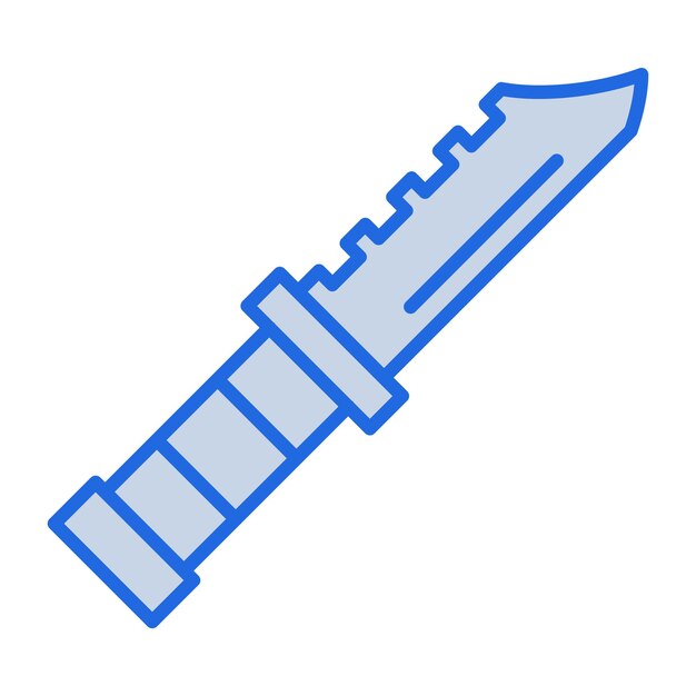 Ilustración en tono azul del cuchillo del ejército