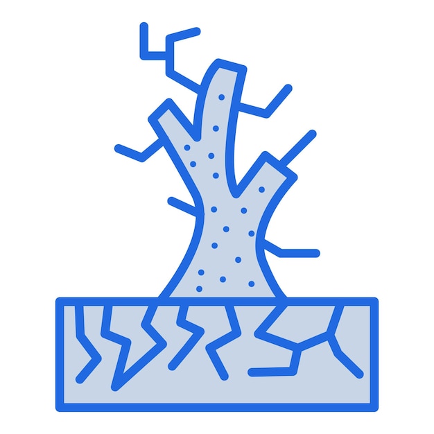 Ilustración en tono azul de la desertificación