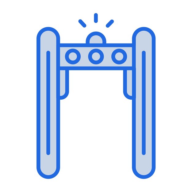 Ilustración en tono azul del detector de metales