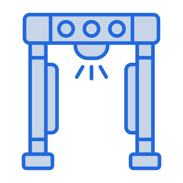 Ilustración en tono azul del detector de metales