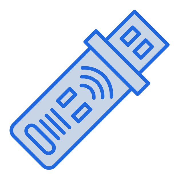 Ilustración en tono azul de Dongle