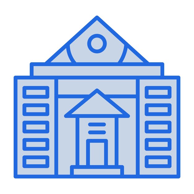 Ilustración en tono azul de la embajada