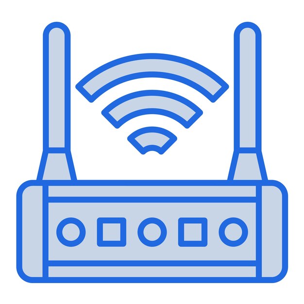 Ilustración del tono azul del enrutador Wi-Fi
