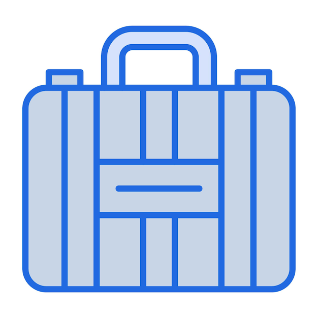 Ilustración en tono azul de equipaje.