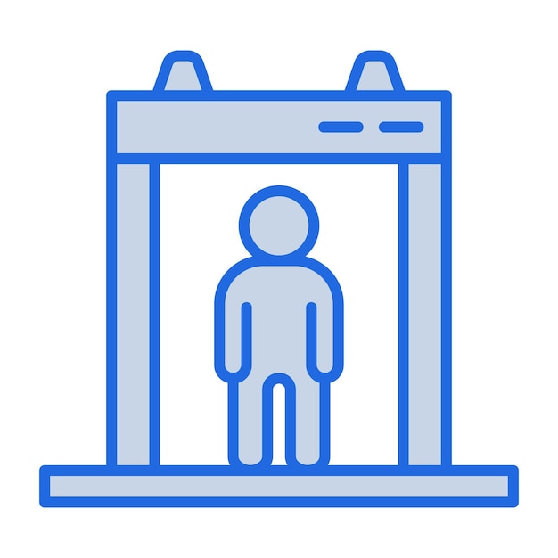 Ilustración en tono azul del escáner corporal
