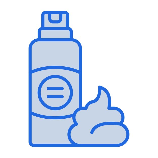 Ilustración en tono azul de espuma de barbero