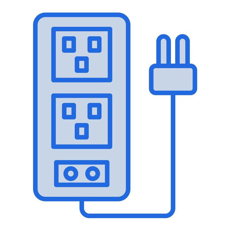 Vector ilustración del tono azul de la extensión del cordón
