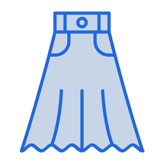 Ilustración en tono azul de la falda.