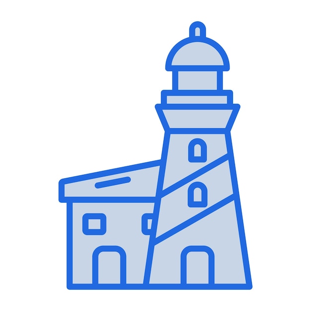 Ilustración en tono azul del faro.