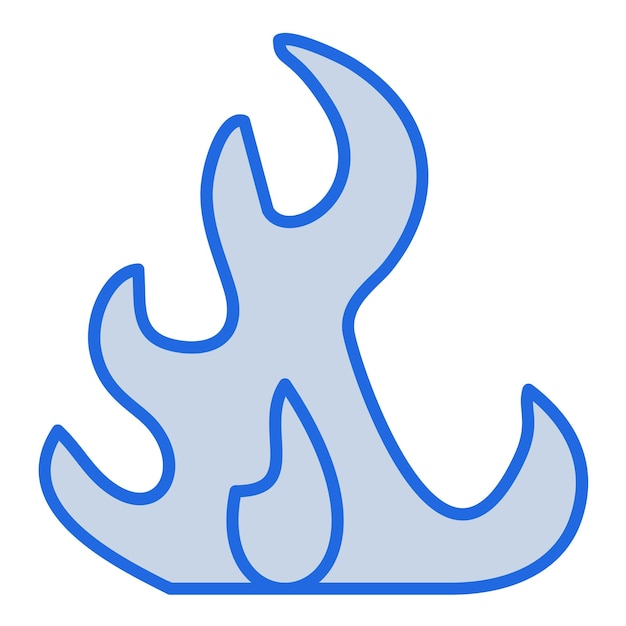 Ilustración en tono azul de fuego