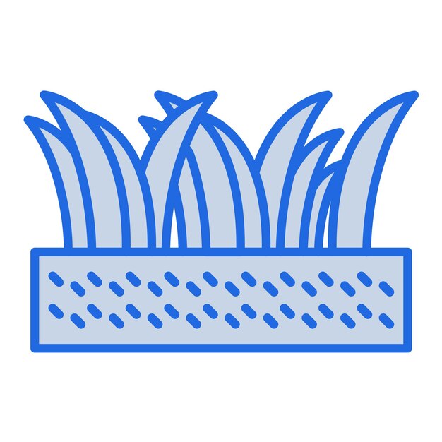 Ilustración en tono azul de hierba