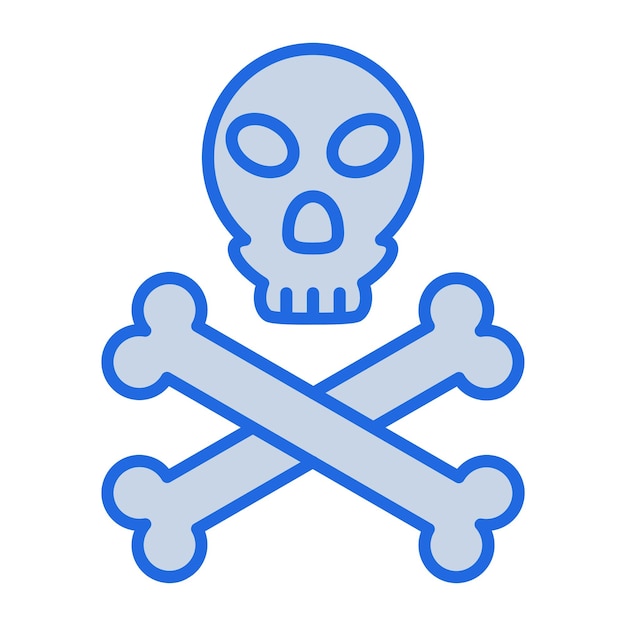 Ilustración en tono azul de Jolly Roger