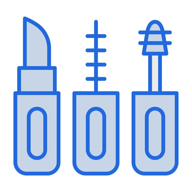 Ilustración del tono azul del maquillaje.