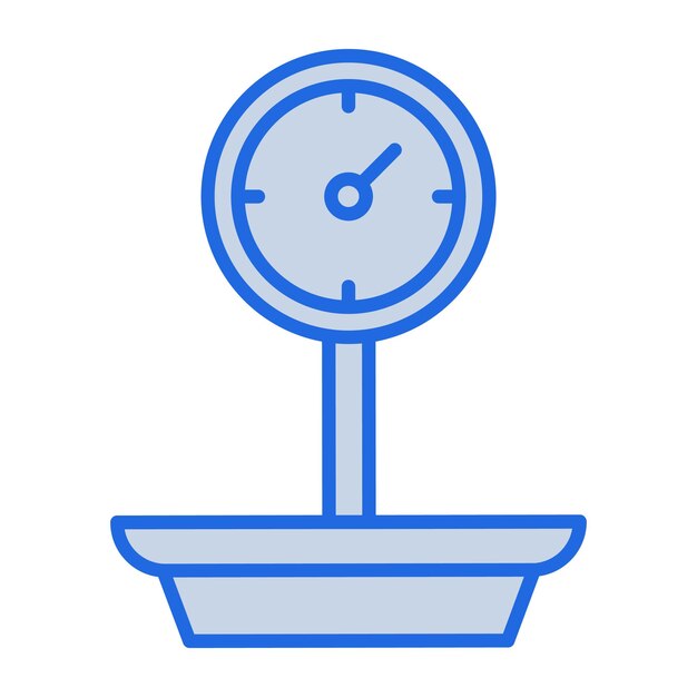 Ilustración en tono azul de la máquina de peso