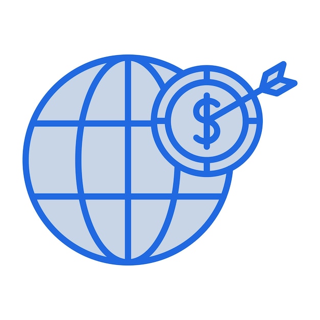Ilustración de tono azul objetivo global.