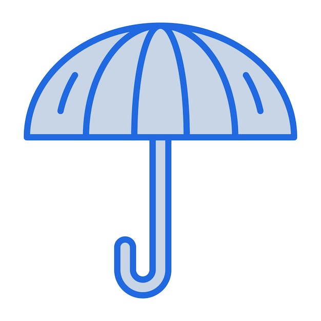 La ilustración del tono azul del paraguas.