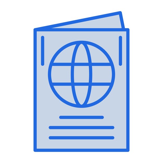 Ilustración en tono azul del pasaporte