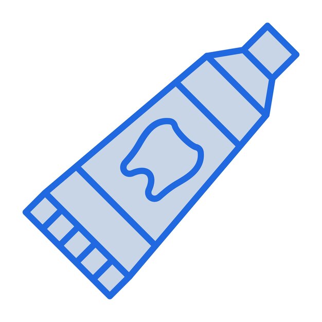 Ilustración en tono azul de pasta de dientes.