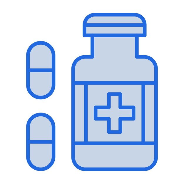 Ilustración en tono azul de las pastillas