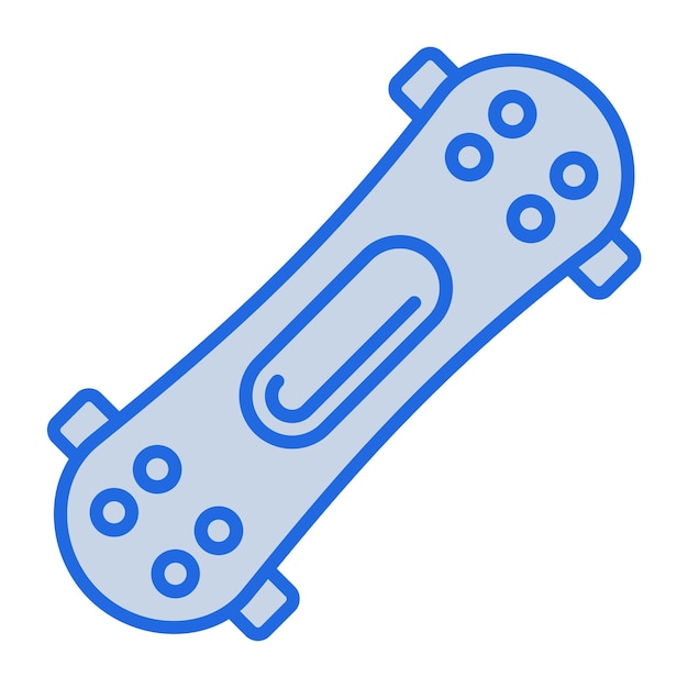 Ilustración en tono azul de patineta