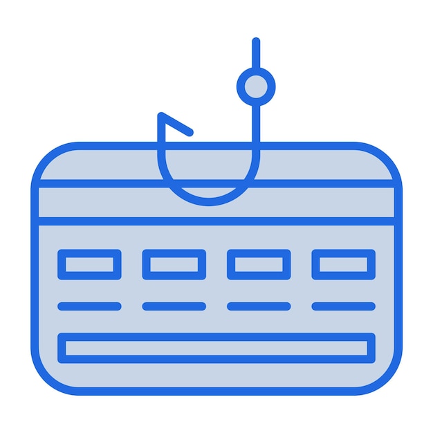 Ilustración de tono azul para el phishing de tarjetas de crédito