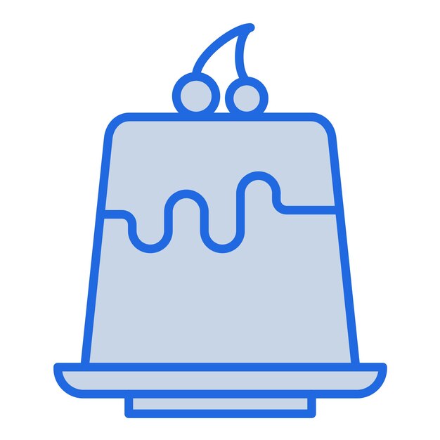 Ilustración en tono azul de pudín