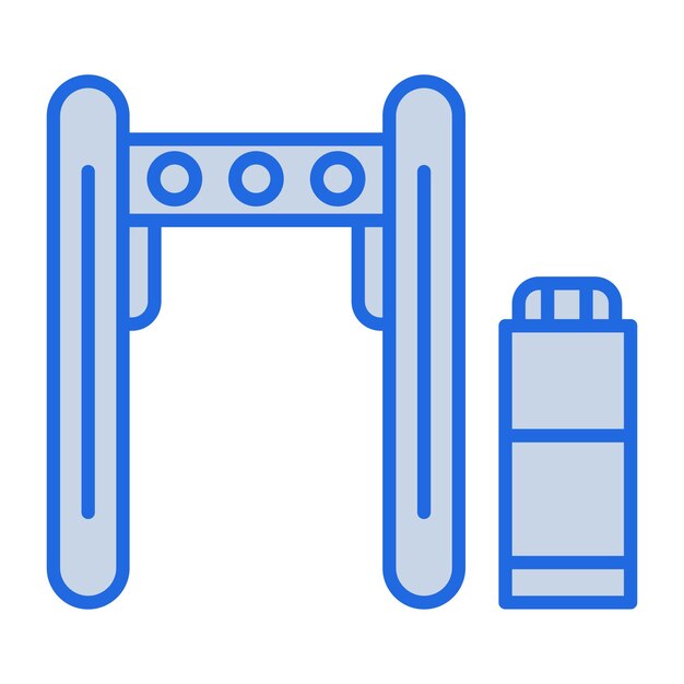Ilustración en tono azul de la puerta de embarque