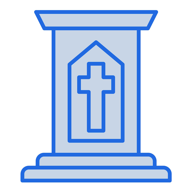 Ilustración en tono azul del púlpito