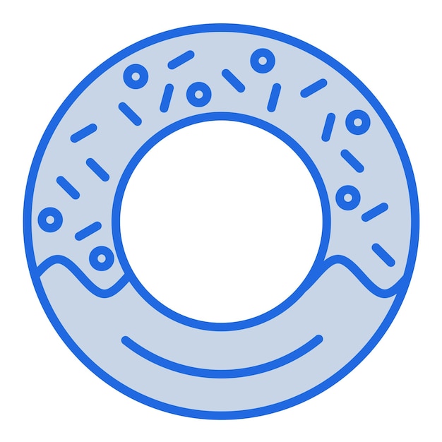 Ilustración en tono azul de rosquilla