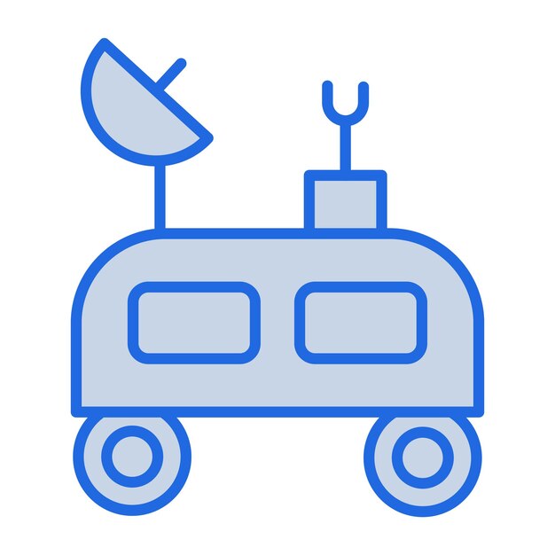 Ilustración en tono azul del rover de Marte