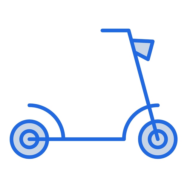 Ilustración en tono azul del scooter de patinaje