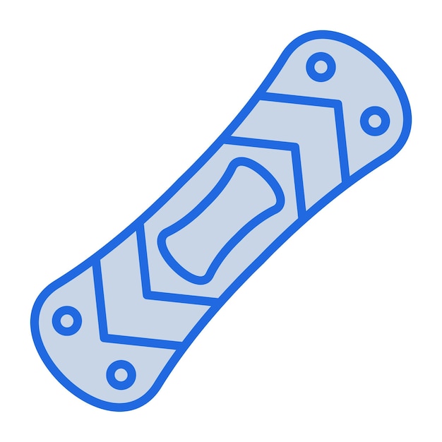 Ilustración en tono azul de snowboard
