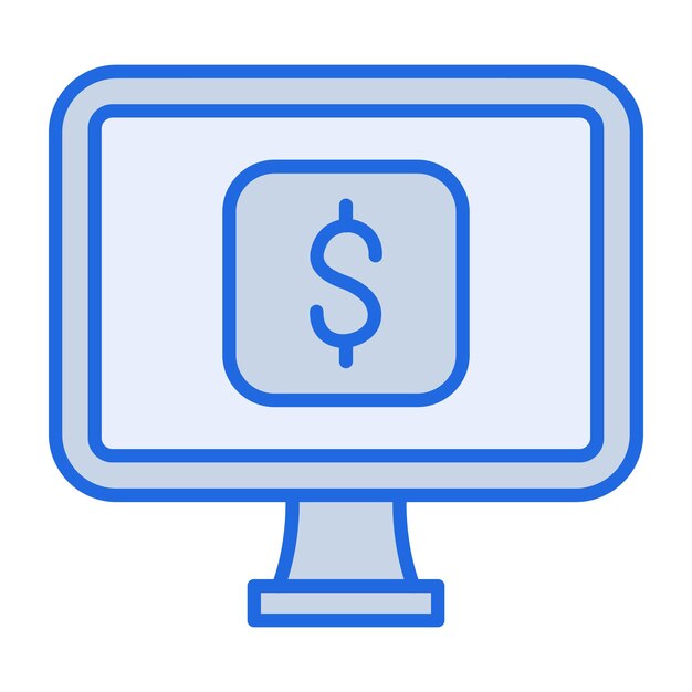 Ilustración del tono azul del software de dinero.