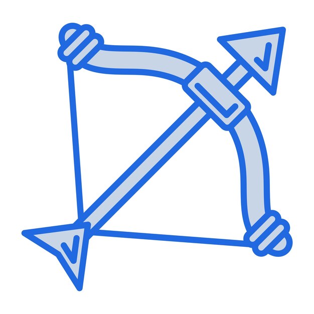Vector ilustración en tono azul de tiro con arco