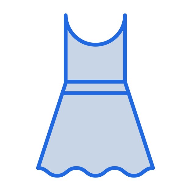 Vector ilustración del tono azul del vestido.