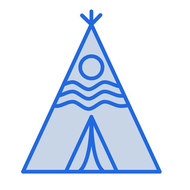 Ilustración en tono azul de Wigwam