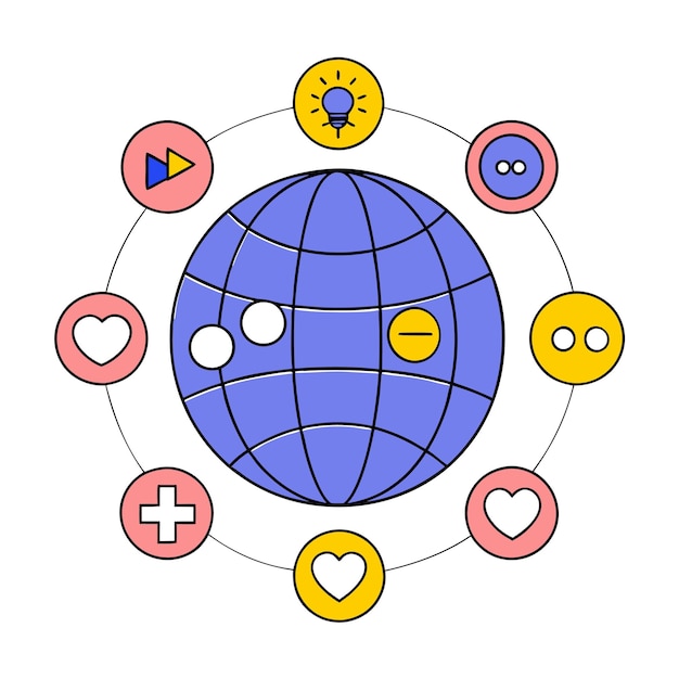 Ilustración Tonos azules claros Vector de íconos de redes sociales