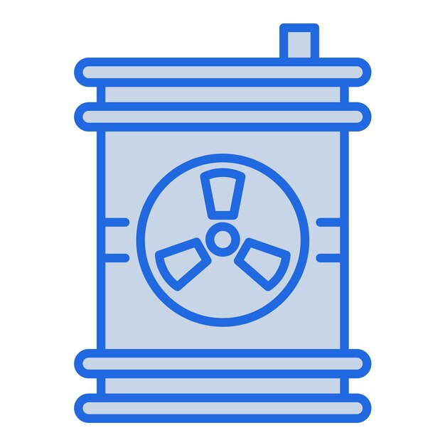 Ilustración de tonos azules de los desechos nucleares