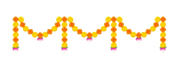 Ilustración de toran de decoración de guirnaldas de flores para el fondo del festival indio