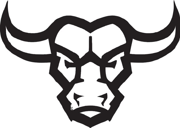 Ilustración de toro minimalista para diseño de tatuaje