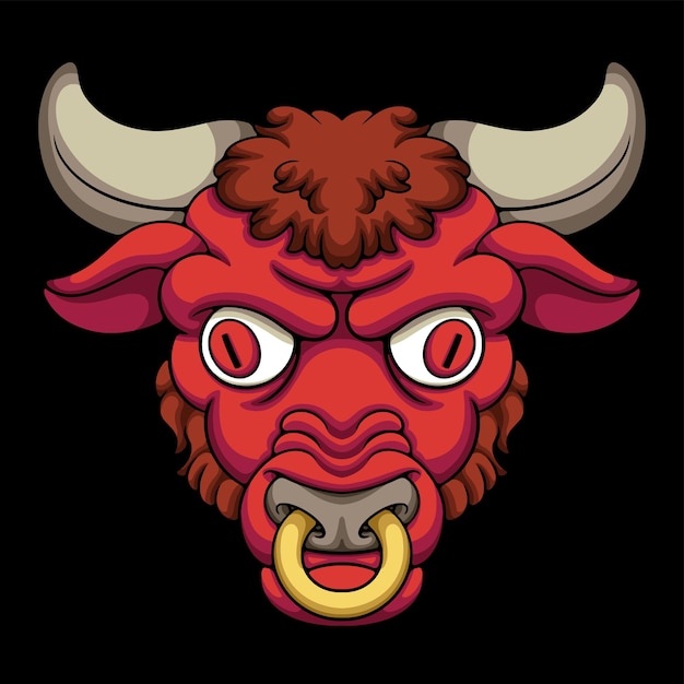 Ilustración de toro rojo
