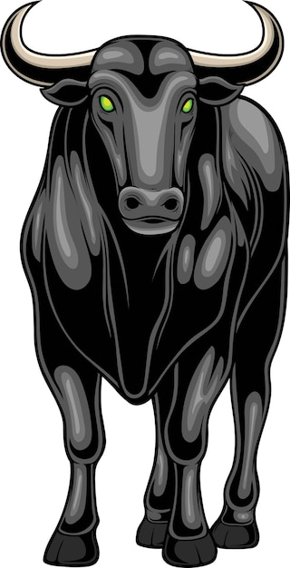 Ilustración de toro con vector de stock de calidad premium