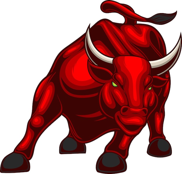 Ilustración de toro con vector de stock de calidad premium