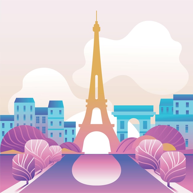 Ilustración con la torre eiffel parís