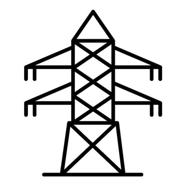 Ilustración de la torre eléctrica plana