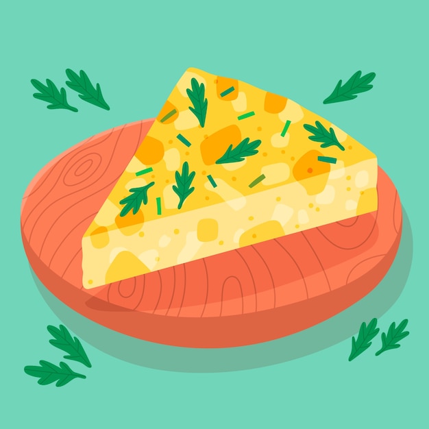 Vector ilustración de tortilla española dibujada a mano