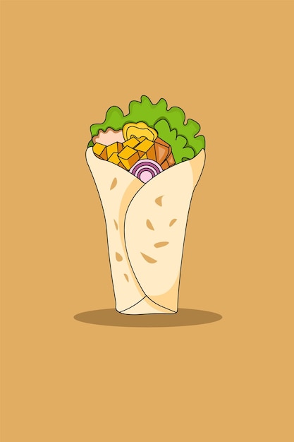 Ilustración de tortilla de kebab