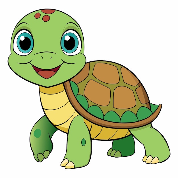 Ilustración de tortuga para niños elemento de diseño para tarjeta de ducha de bebé invitación de libro de recortes artículos para niños