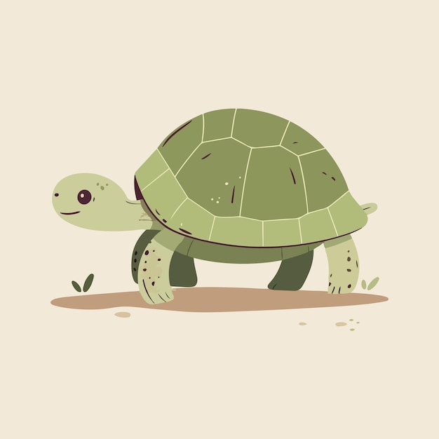 Ilustración de tortuga plana estilo de dibujos animados